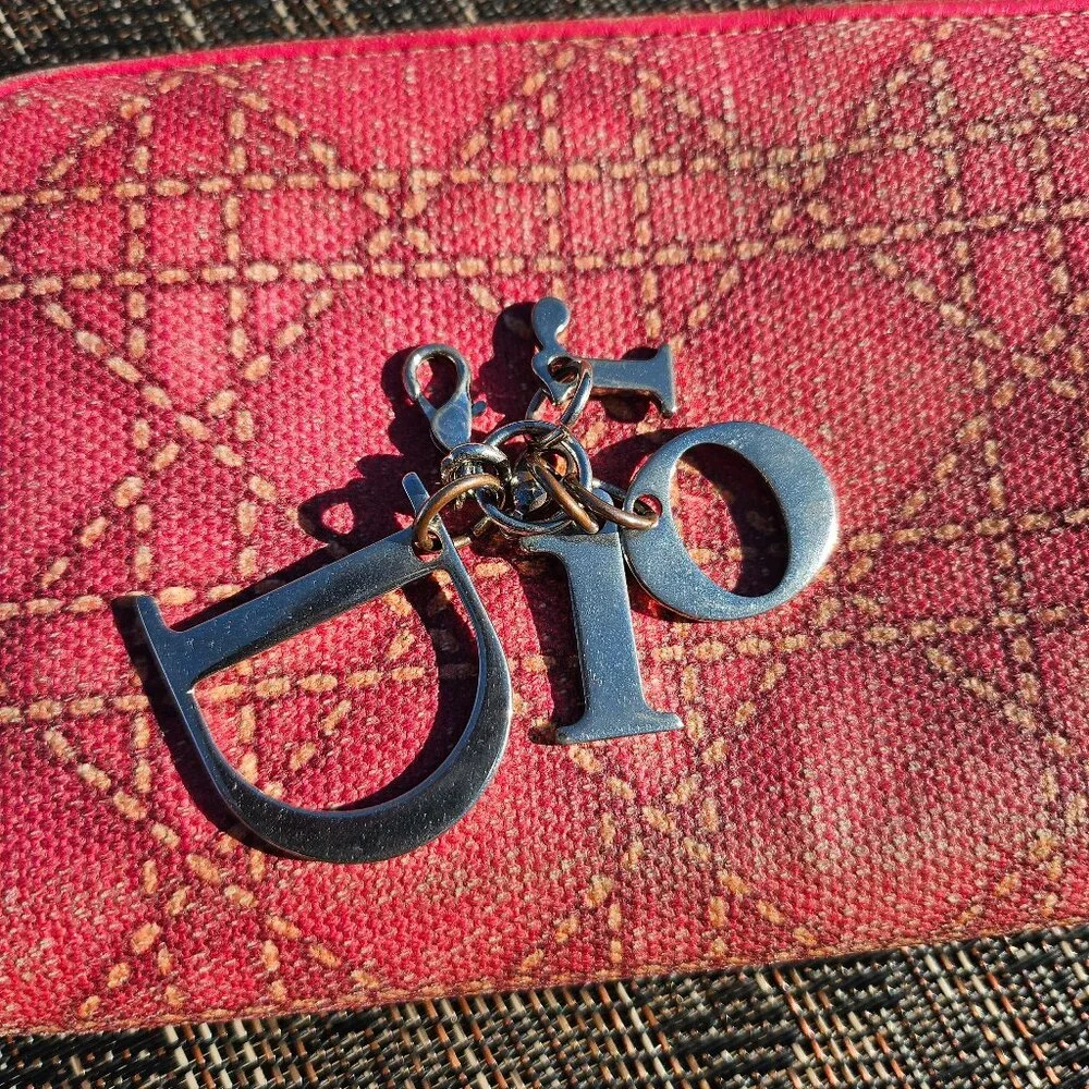 Christian Dior GUC Canape Coated Canvas Wallet with Removable Charm